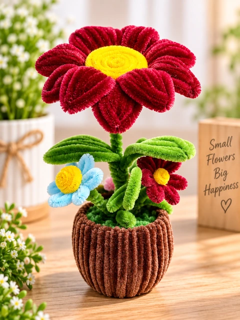 Berry Burst, handmade chenille stem flowers Sri Lanka